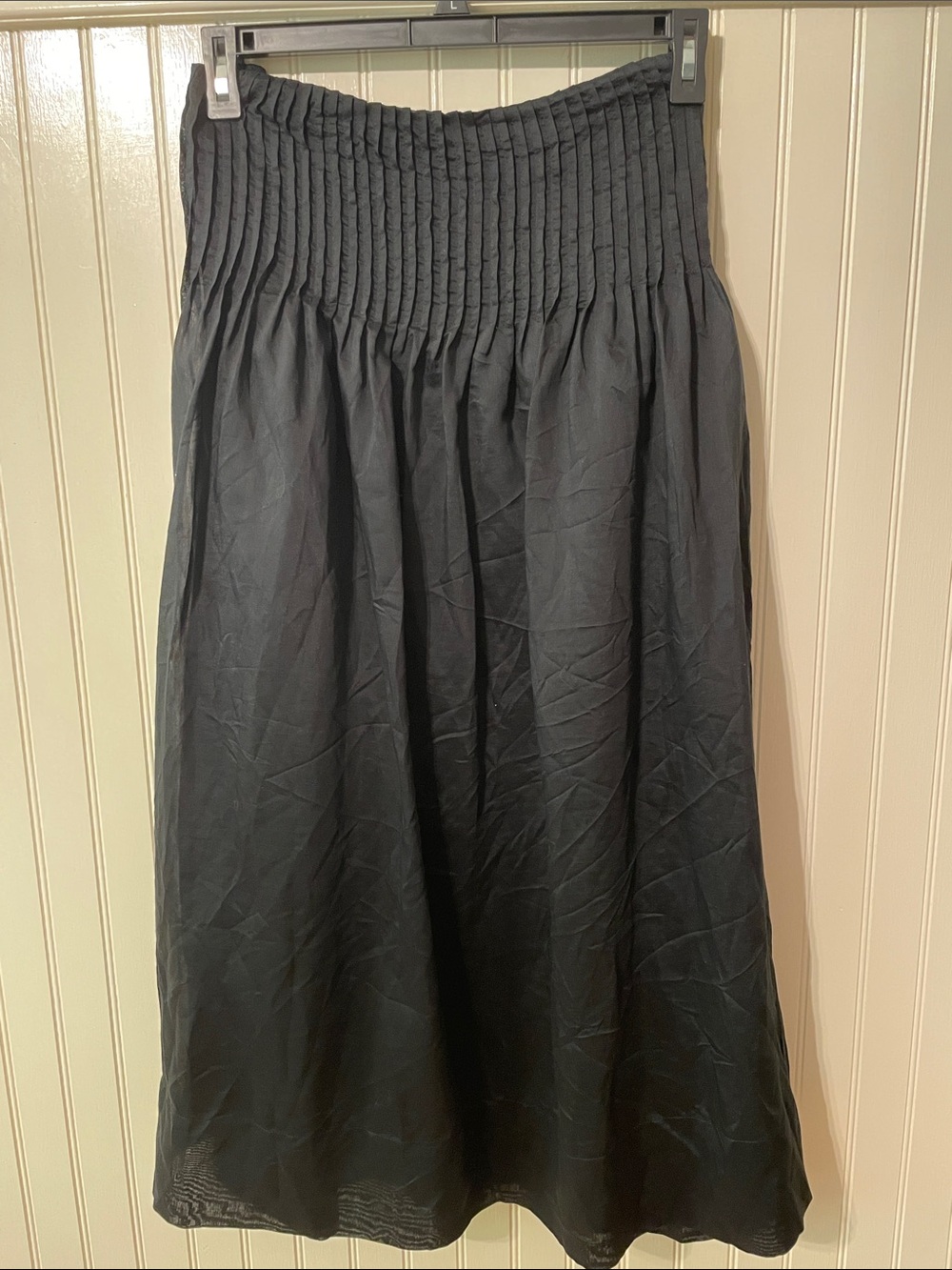 Women's Black Smocked Waist Maxi Skirt